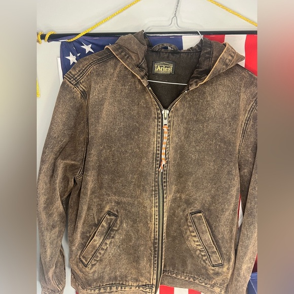Aries Other - Aries Acid Wash Hooded Denim Jacket